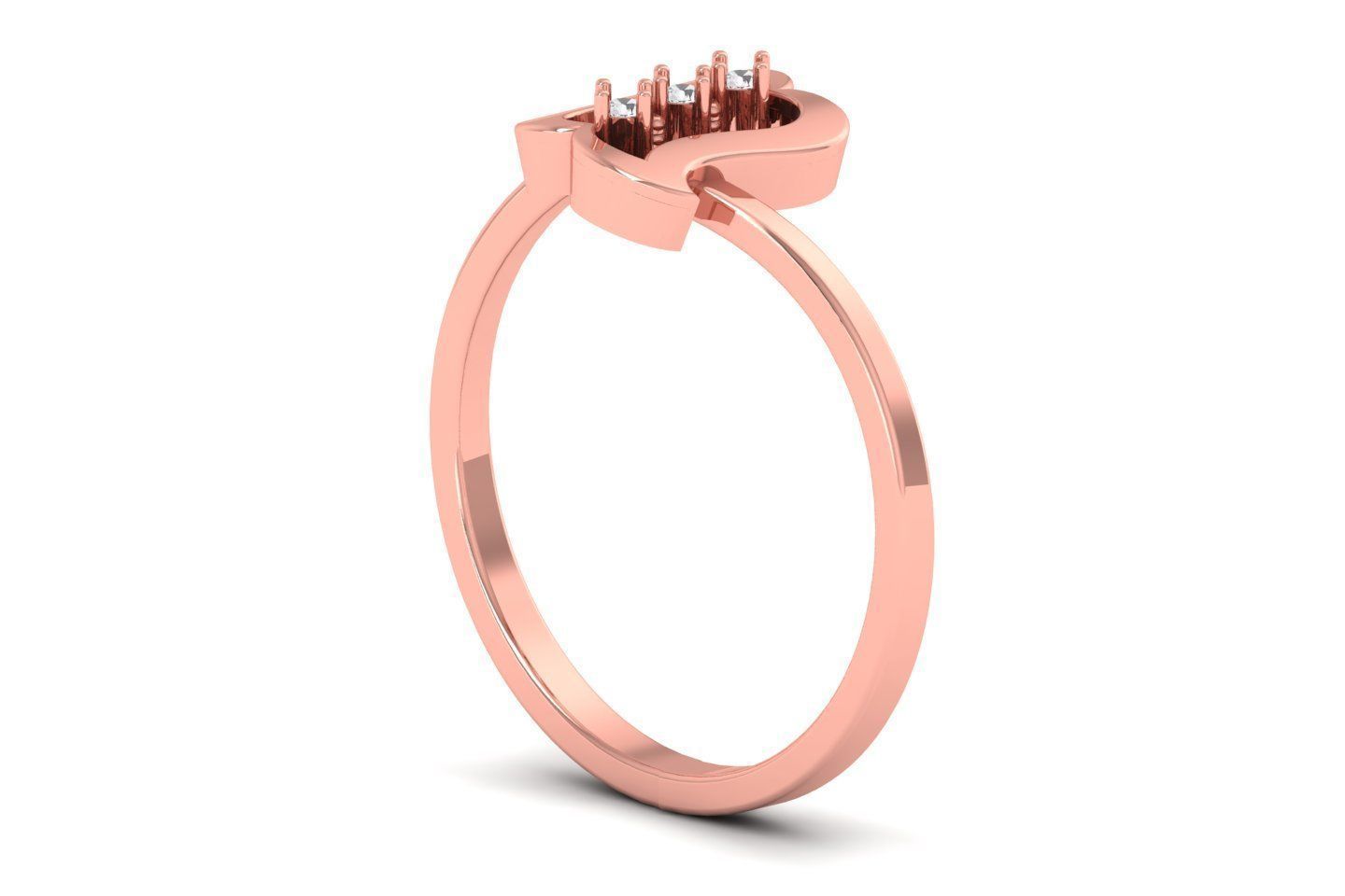 Solitaire  Engagement Women Light Weight Rings 3D print model_2