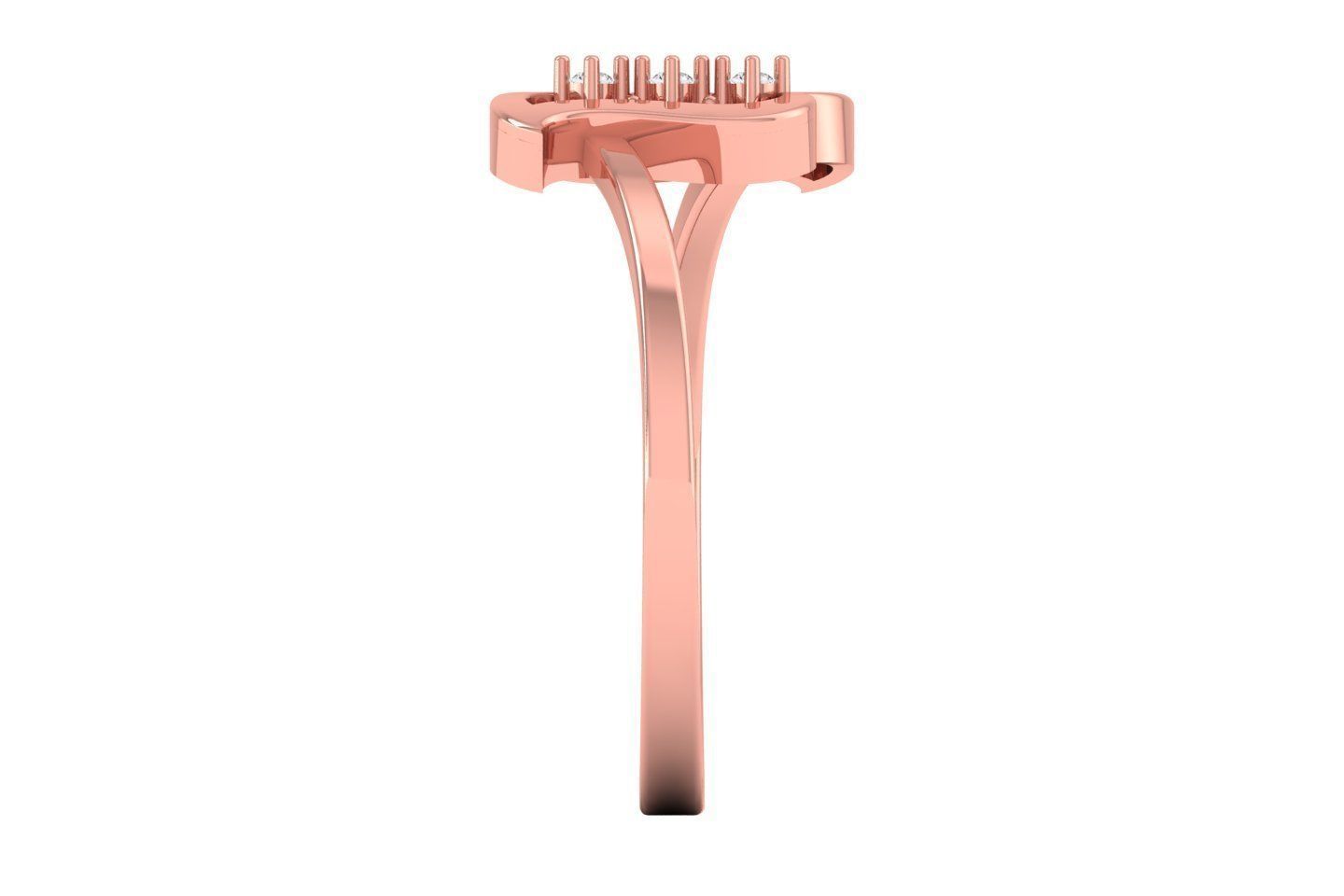 Solitaire  Engagement Women Light Weight Rings 3D print model_1