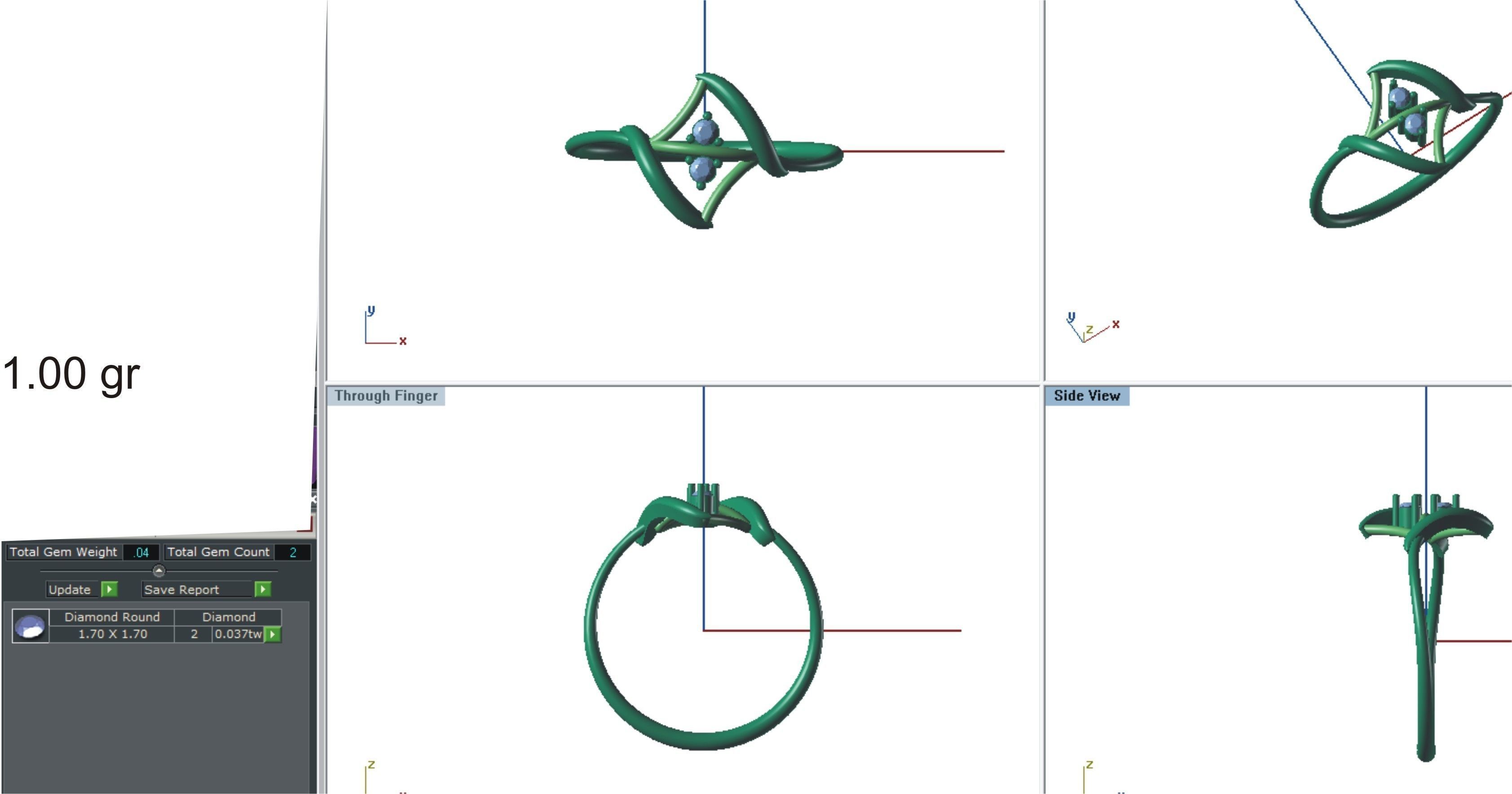 Solitaire Engagement Women Light Weight Rings 3D print model_4