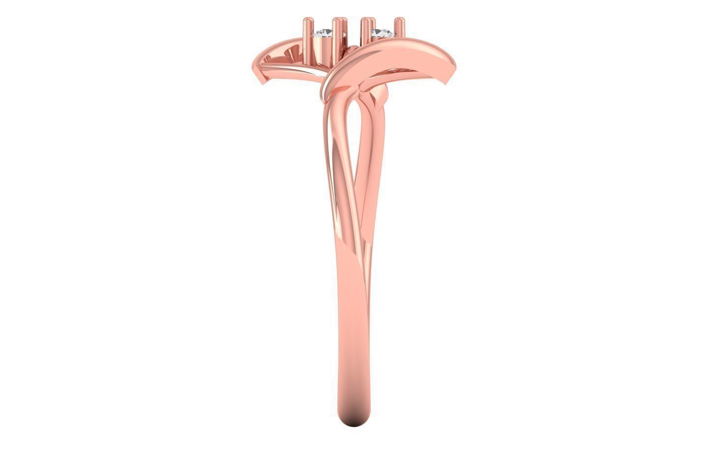 Solitaire Engagement Women Light Weight Rings 3D print model_1