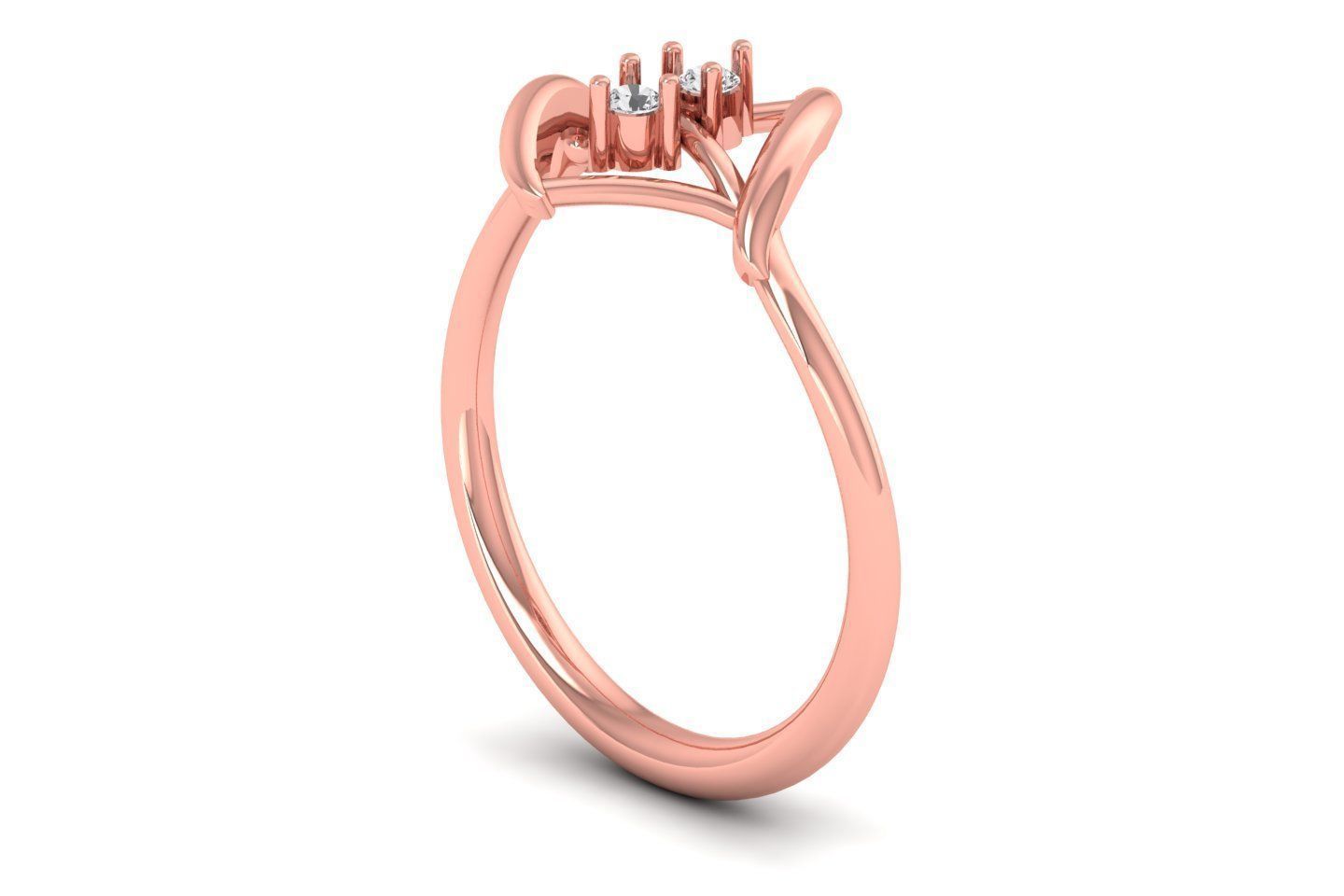 Solitaire Engagement Women Light Weight Rings 3D print model_2