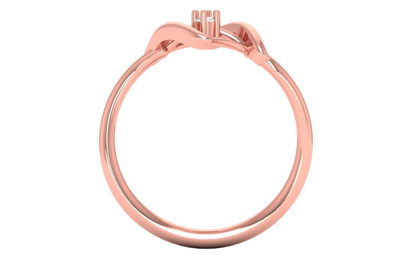 Solitaire Engagement Women Light Weight Rings 3D print model_3