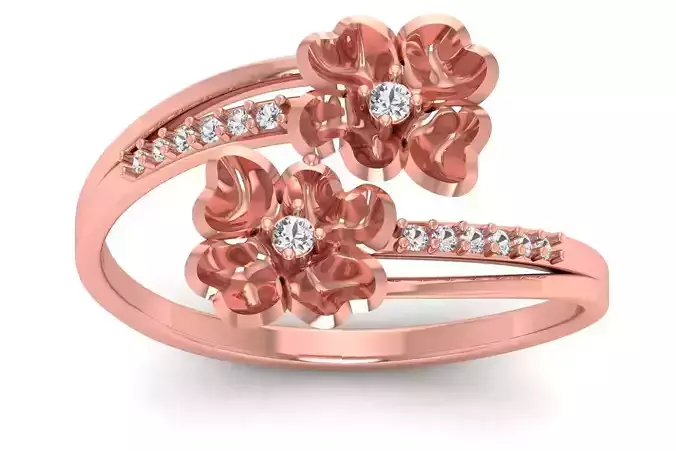 Solitaire Wedding Engagement Women Light Weight Flower Rings