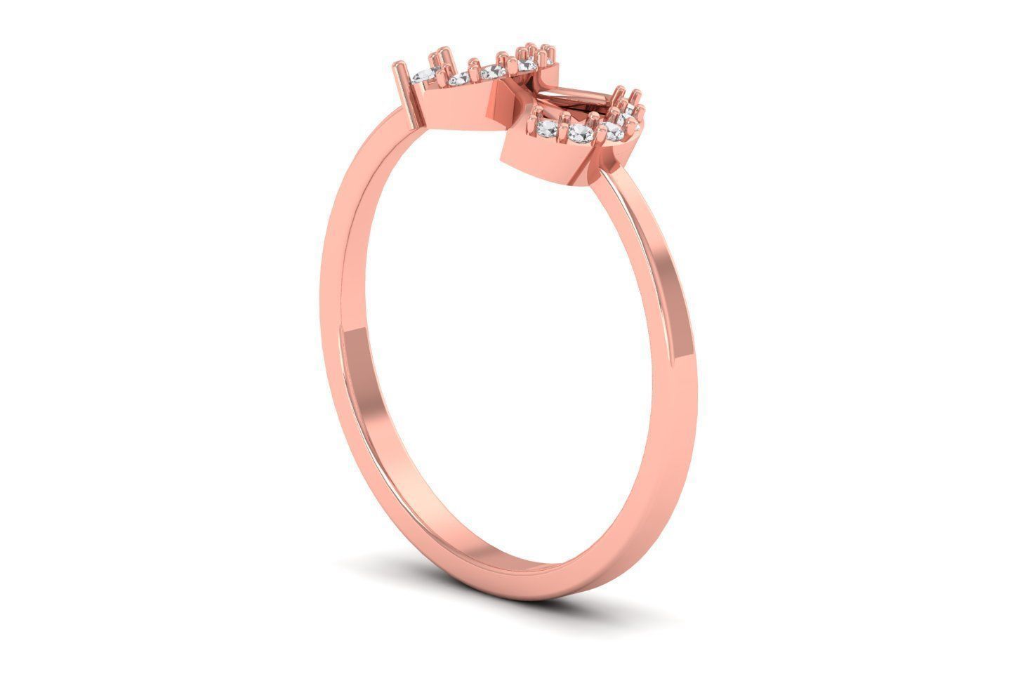 Solitaire Engagement Women Light Weight Rings 3D print model_3