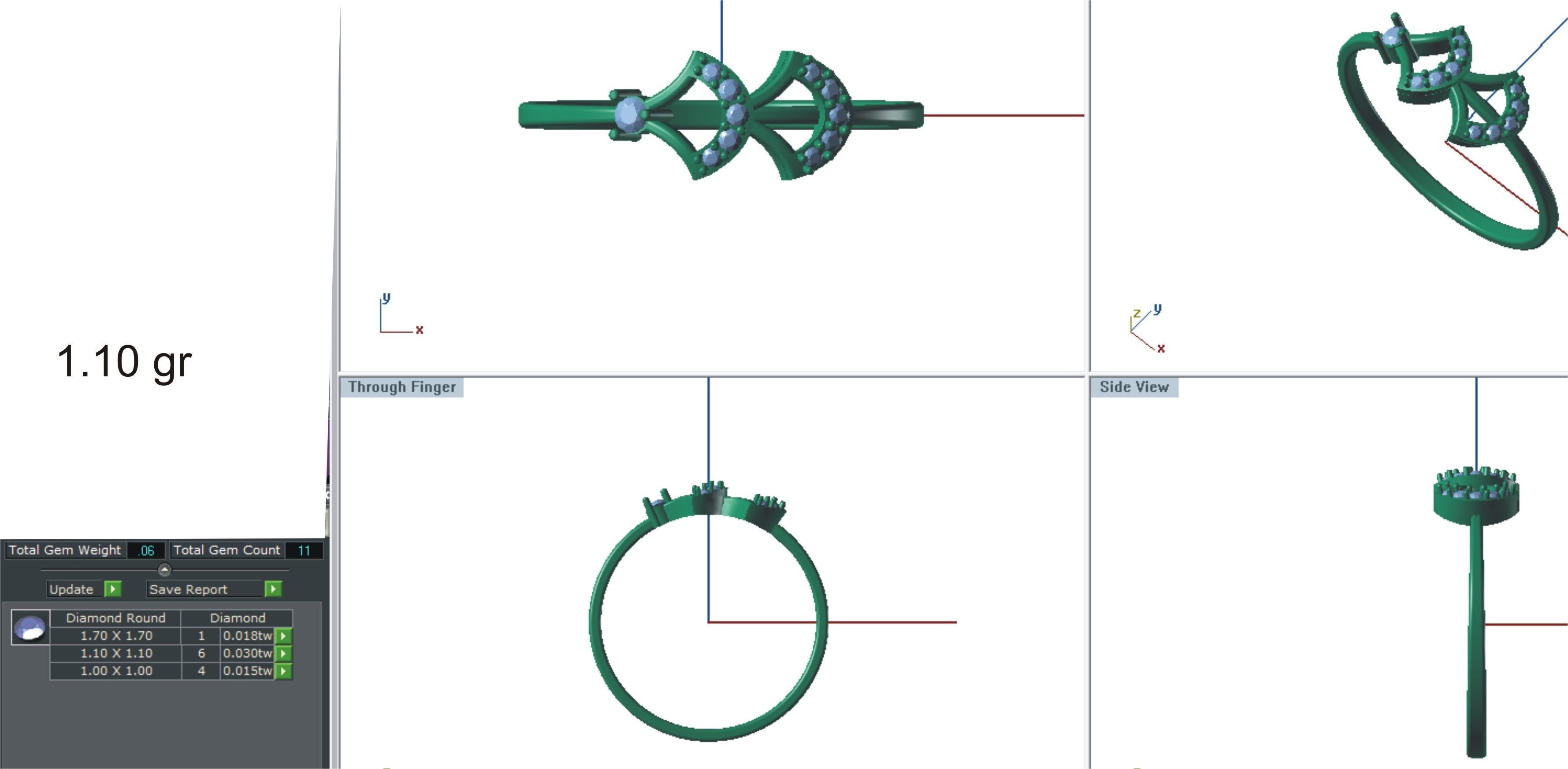 Solitaire Engagement Women Light Weight Rings 3D print model_4