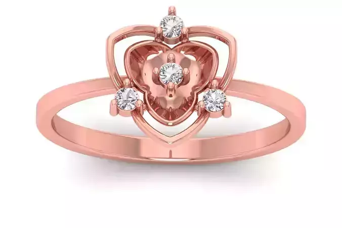 Solitaire Wedding Engagement Women Light Weight Flower Rings