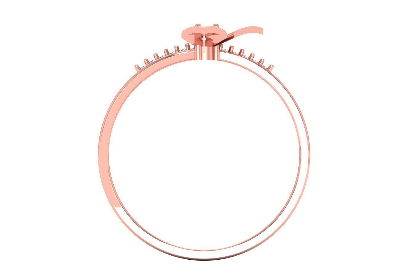 Solitaire Engagement Women Light Weight Rings 3D print model_3