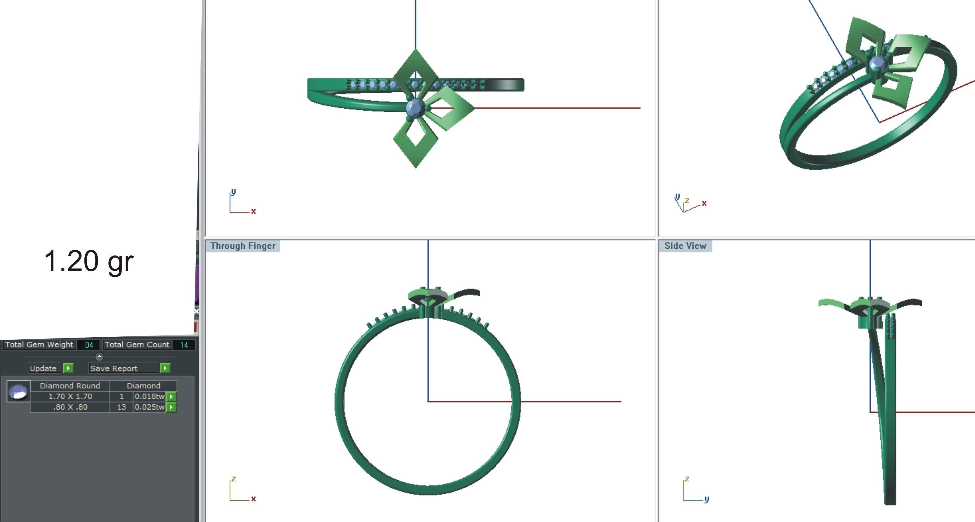 Solitaire Engagement Women Light Weight Rings 3D print model_4