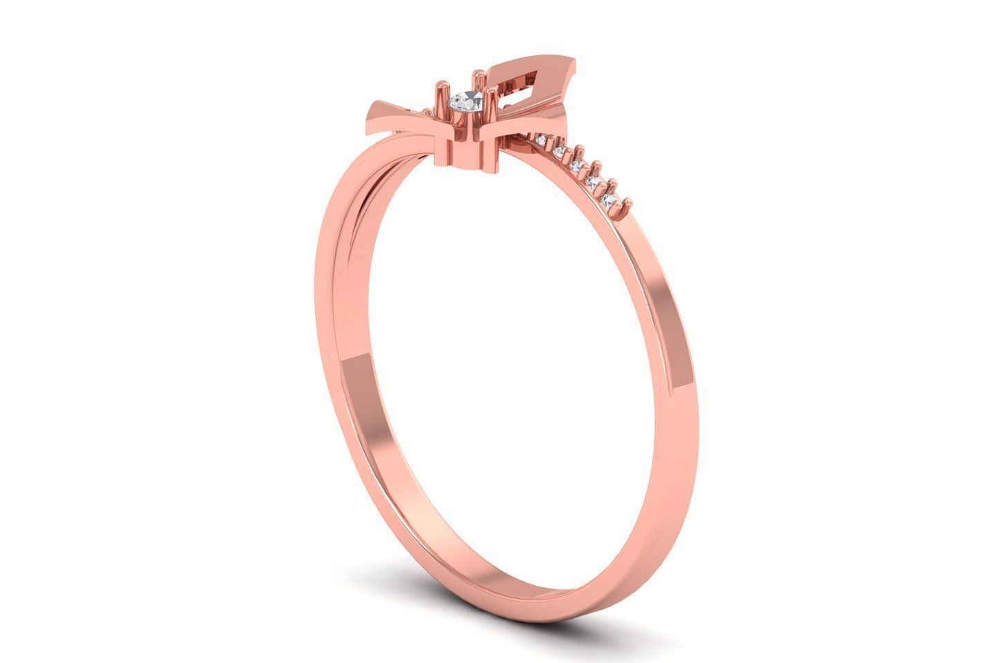 Solitaire Engagement Women Light Weight Rings 3D print model_1