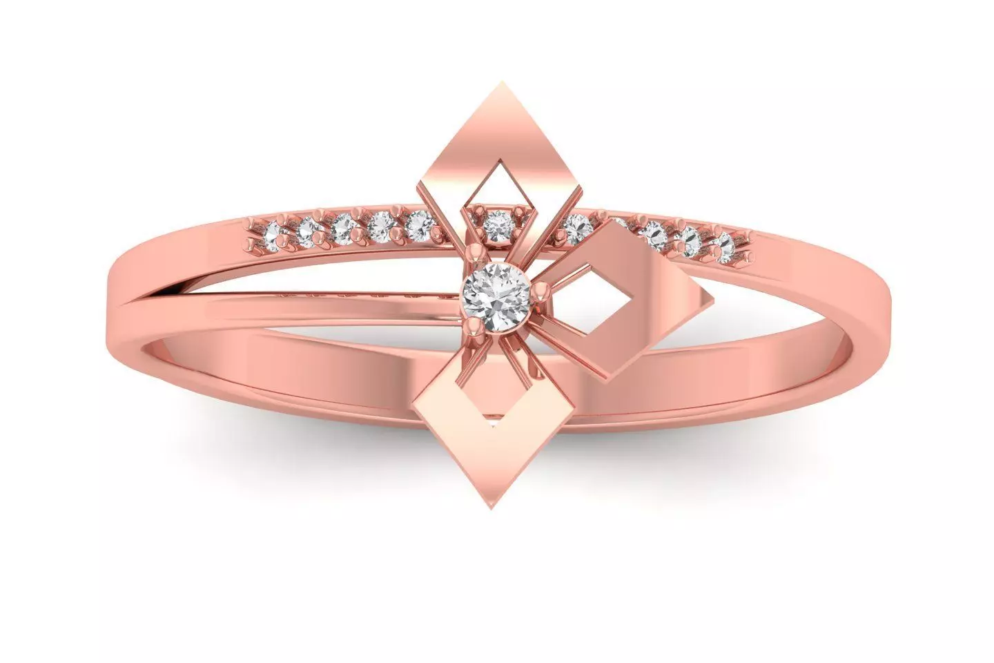 Solitaire Engagement Women Light Weight Rings 3D print model_0