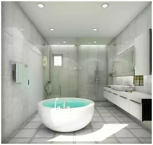 bathroom 1 with bathtub and sink 3D model