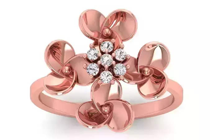 Solitaire Wedding Engagement Women Light Weight Flower Rings