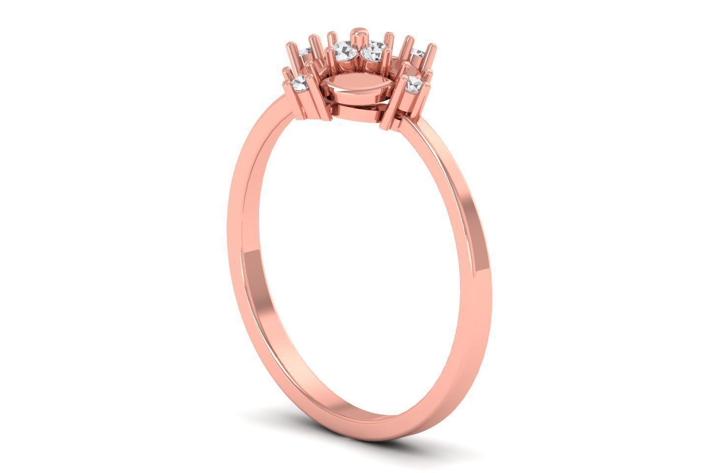 Solitaire Engagement Women Light Weight Rings 3D print model_1