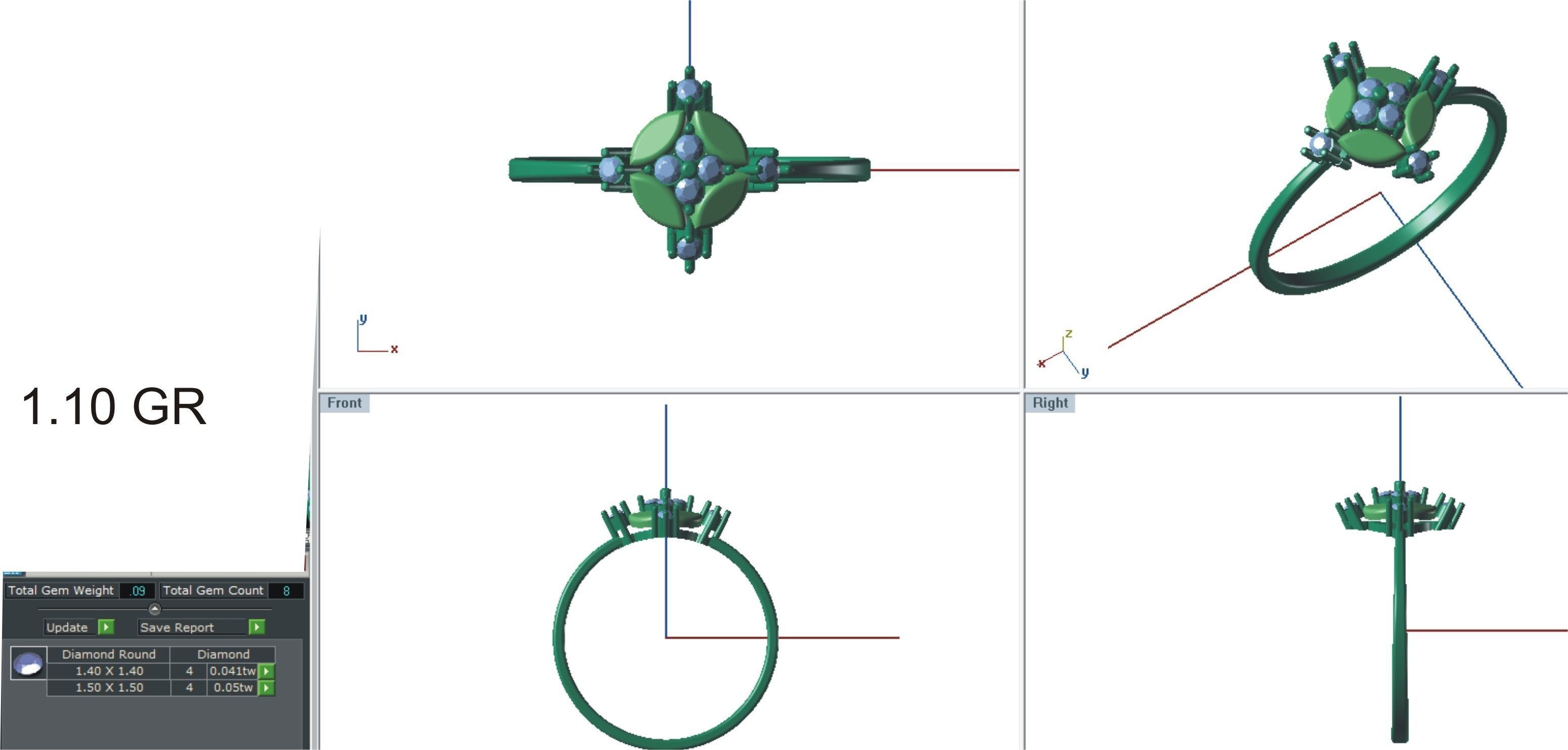 Solitaire Engagement Women Light Weight Rings 3D print model_4