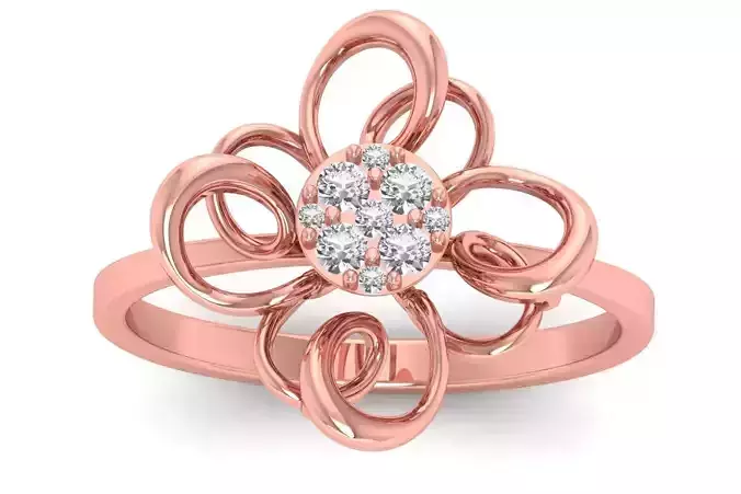 Solitaire Wedding Engagement Women Light Weight Flower Rings