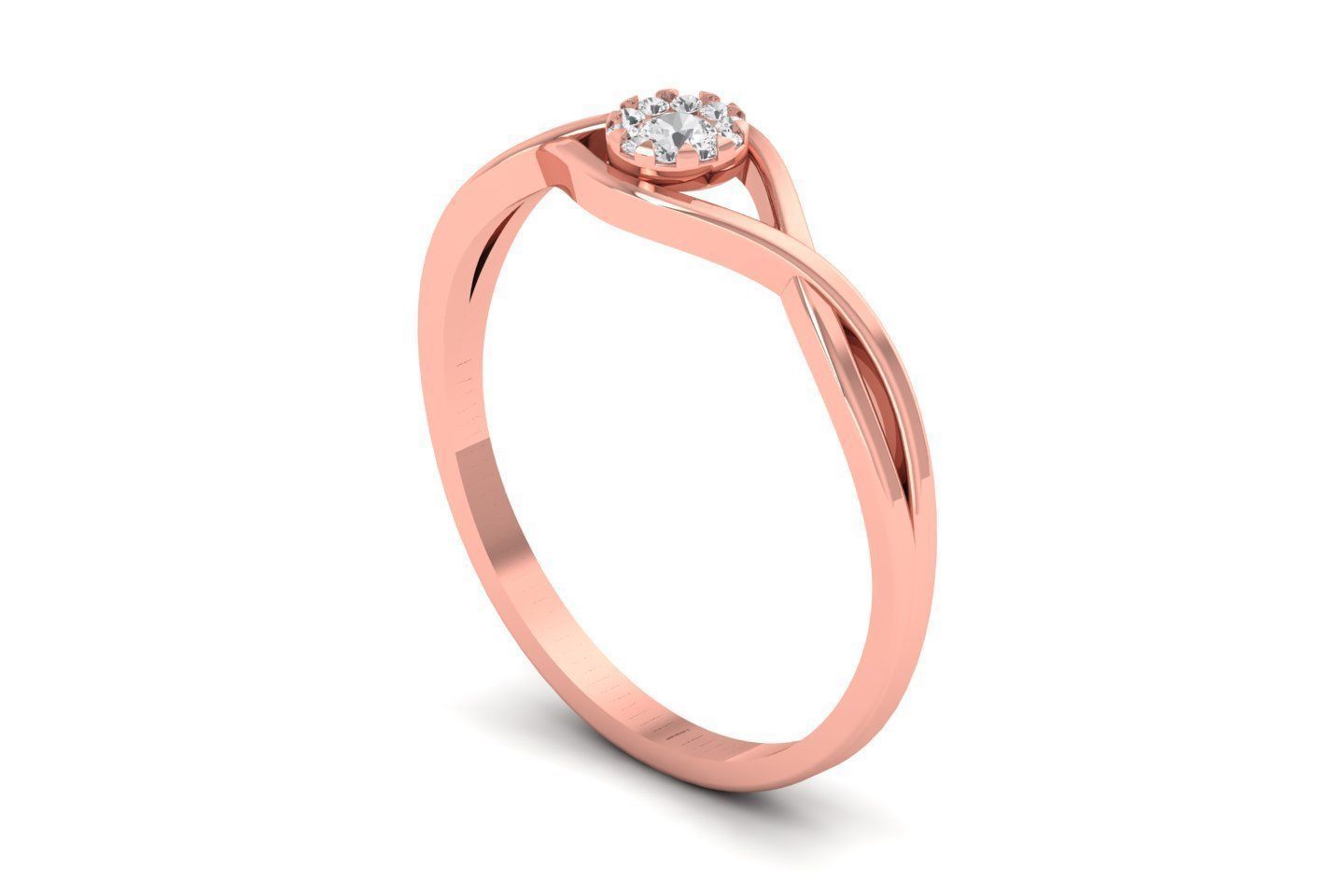 Solitaire Engagement Women Light Weight Rings 3D print model_3