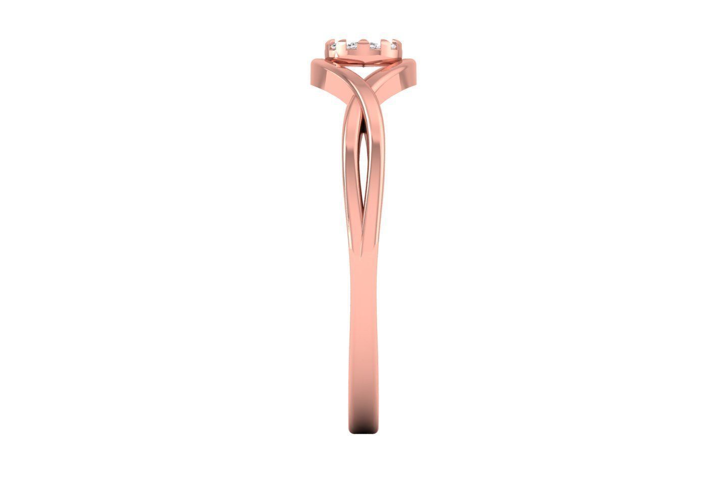 Solitaire Engagement Women Light Weight Rings 3D print model_2
