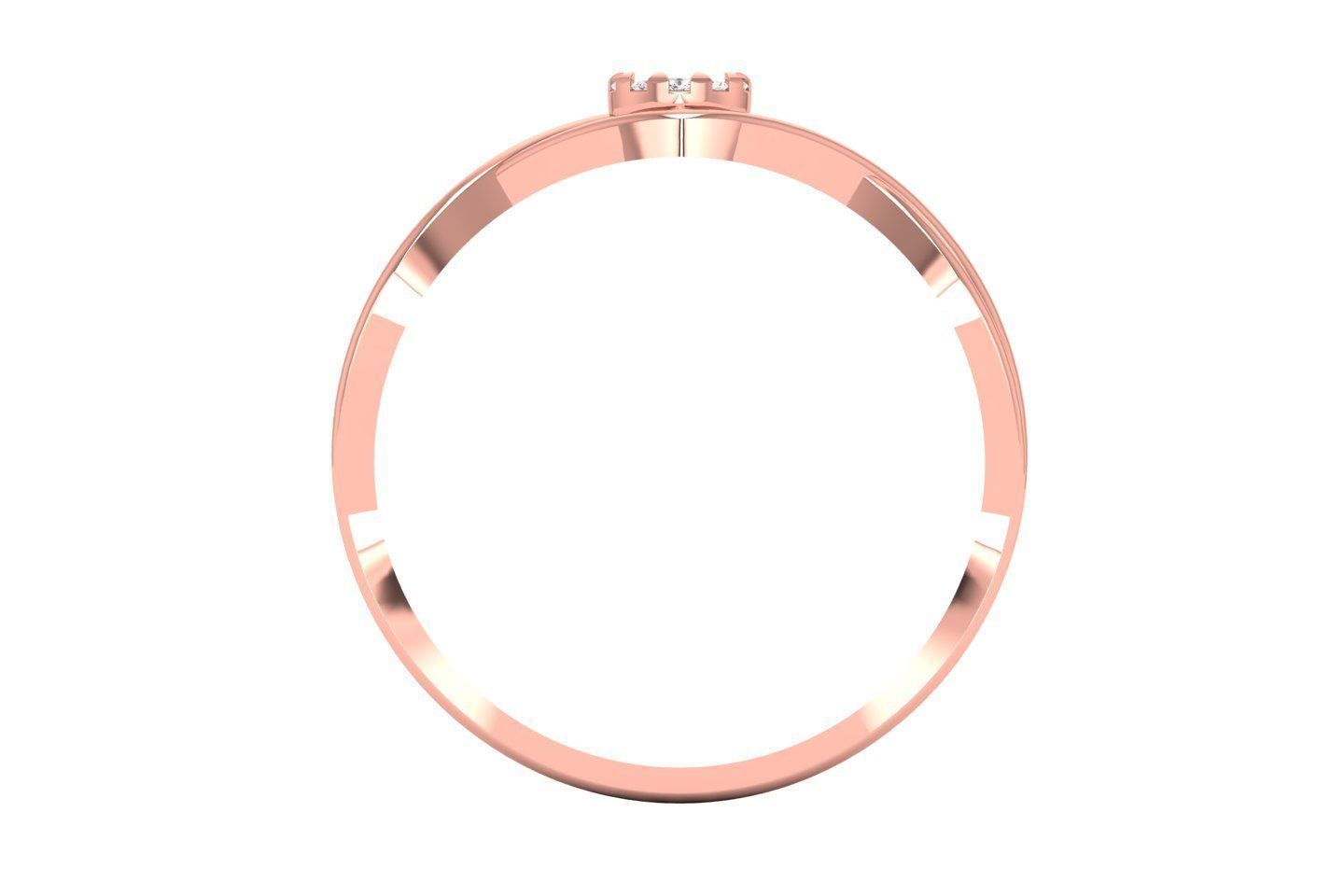 Solitaire Engagement Women Light Weight Rings 3D print model_1