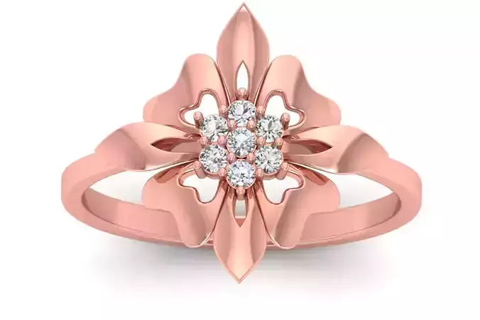 Solitaire Wedding Engagement Women Light Weight Flower Rings