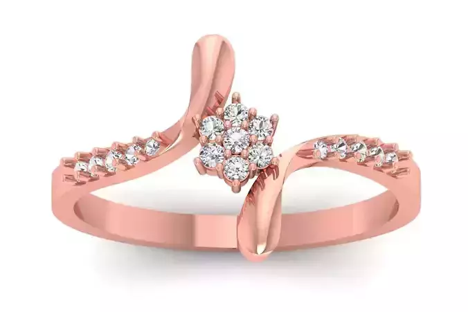 Solitaire Wedding Engagement Women Light Weight Bypass Rings