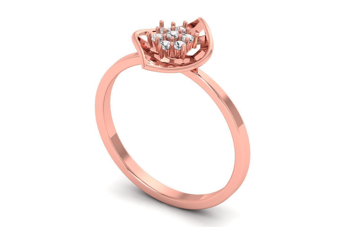 Solitaire Engagement Women Light Weight Rings 3D print model_1