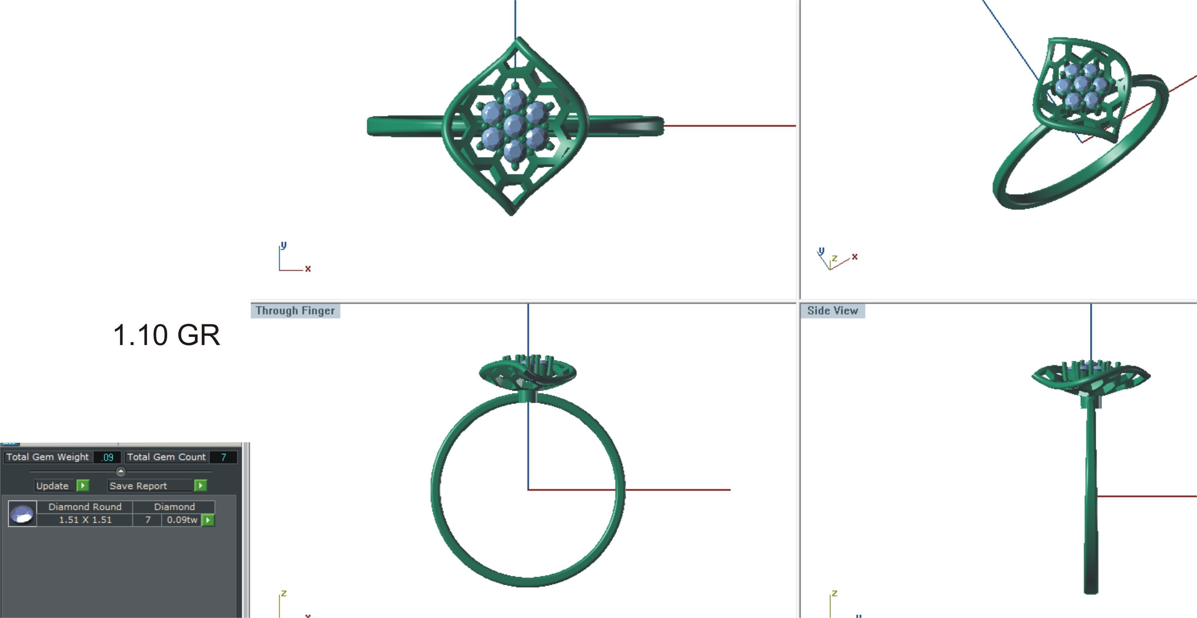 Solitaire Engagement Women Light Weight Rings 3D print model_3