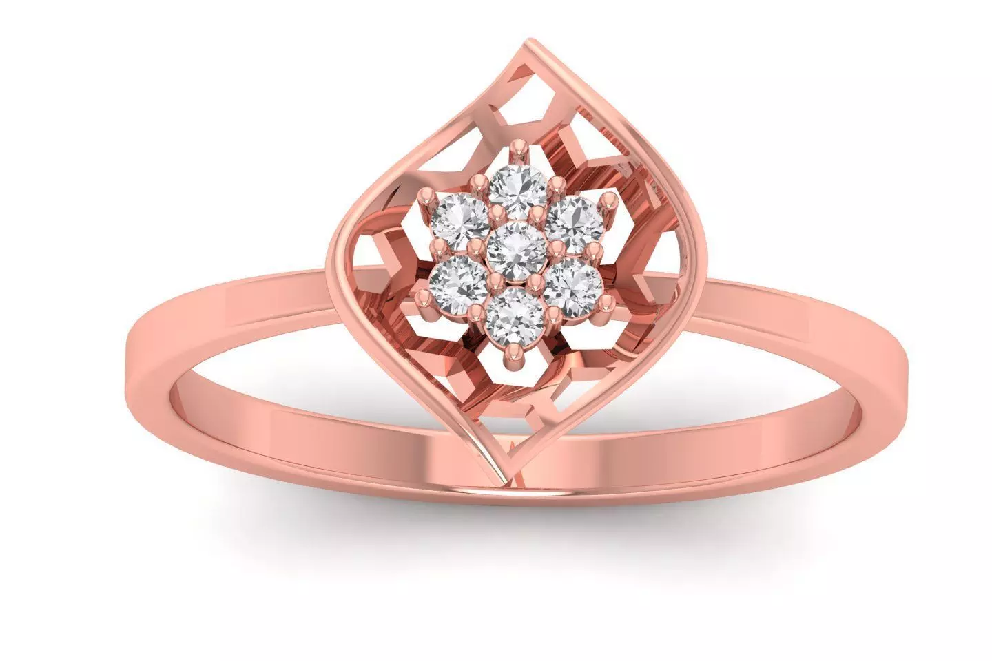 Solitaire Engagement Women Light Weight Rings 3D print model_0