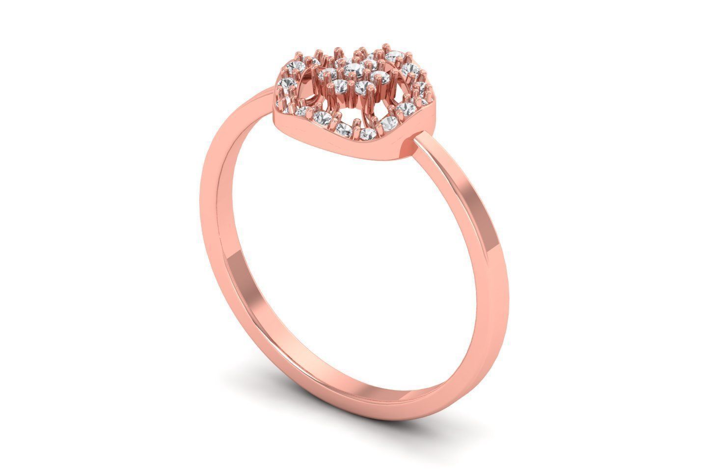 Solitaire Engagement Women Light Weight Rings 3D print model_2