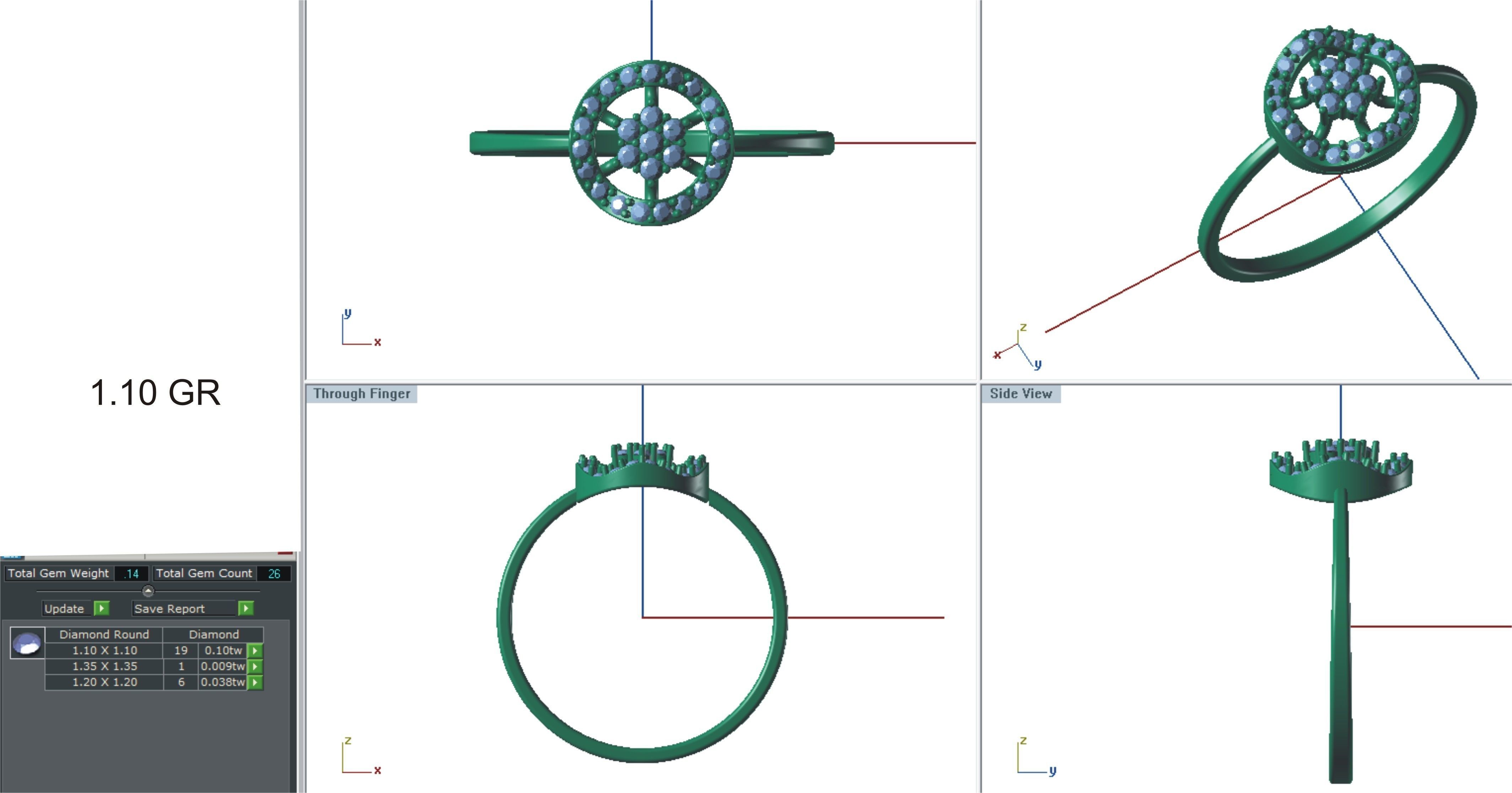 Solitaire Engagement Women Light Weight Rings 3D print model_3