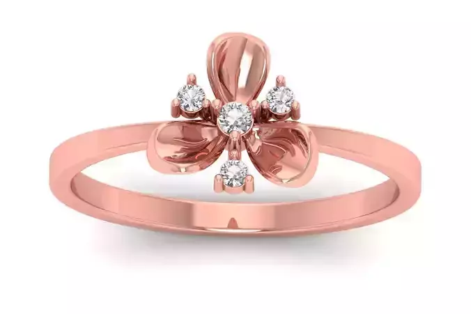 Solitaire Wedding Engagement Women Light Weight Flower Rings
