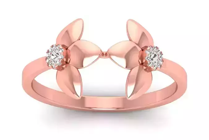 Solitaire Wedding Engagement Women Light Weight Flower Rings