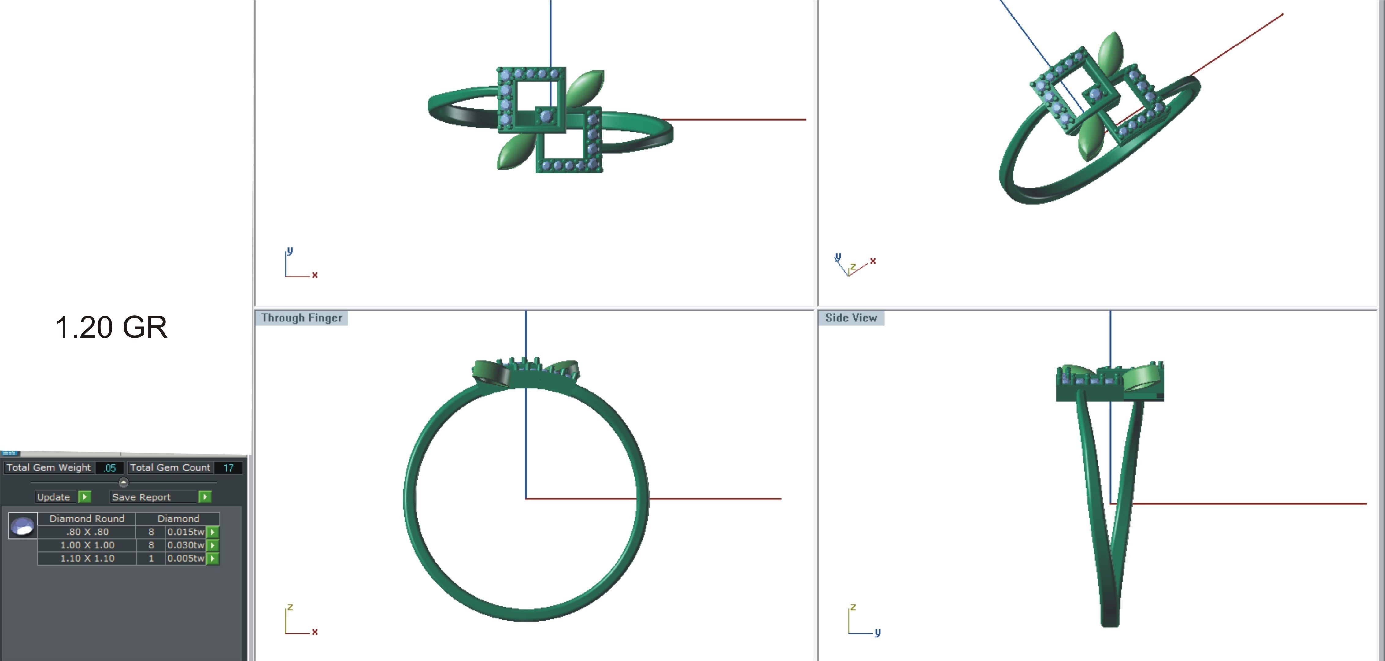 Solitaire Wedding Engagement Women Light Weight Bypass Rings 3D print model_3