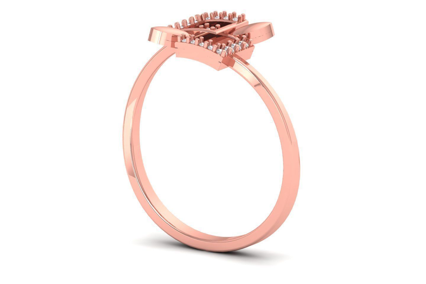 Solitaire Wedding Engagement Women Light Weight Bypass Rings 3D print model_1