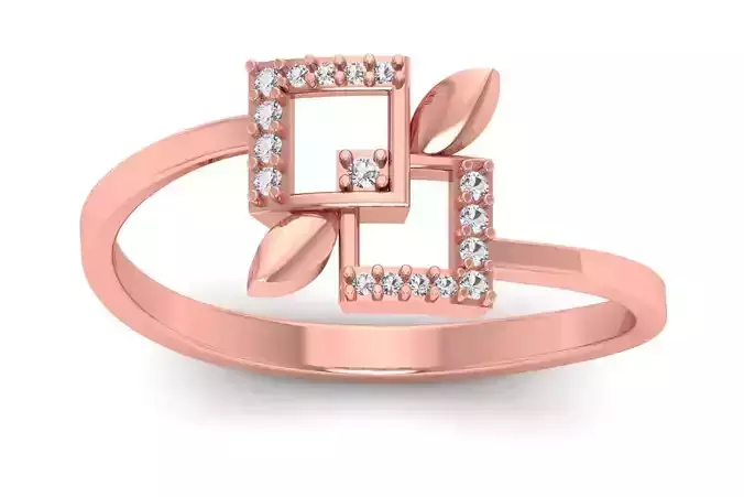 Solitaire Wedding Engagement Women Light Weight Bypass Rings 3D print model