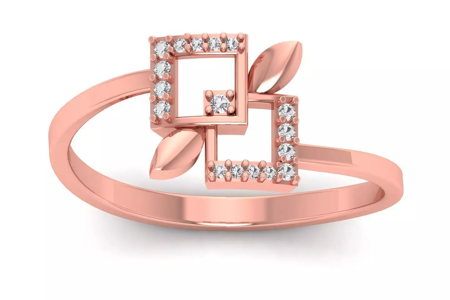 Solitaire Wedding Engagement Women Light Weight Bypass Rings 3D print model_0