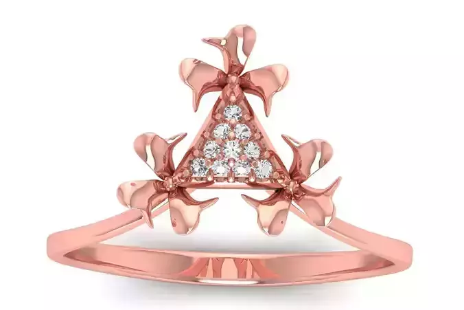 Solitaire Wedding Engagement Women Light Weight Flower Rings