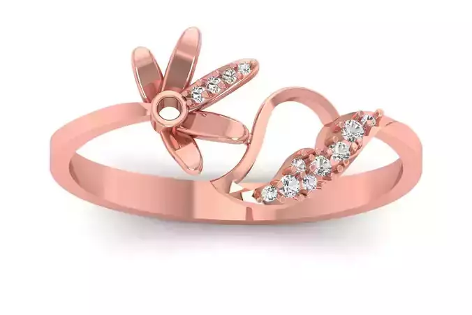 Solitaire Wedding Engagement Women Light Weight Flower Rings