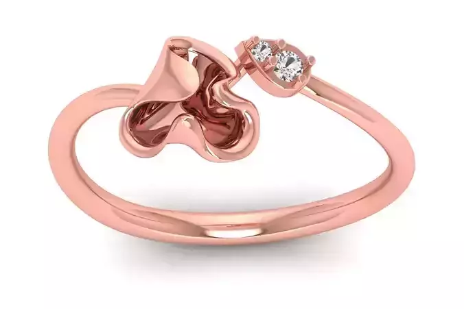 Solitaire Wedding Engagement Women Light Weight Bypass Rings 3D print model