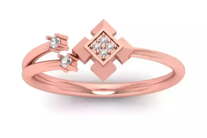 Solitaire Wedding Engagement Women Light Weight Flower Rings