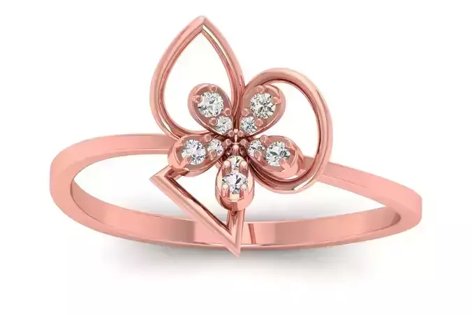 Solitaire Wedding Engagement Women Light Weight Flower Rings