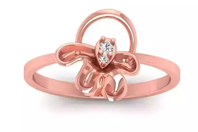 Solitaire Wedding Engagement Women Light Weight Flower Rings 3D print model