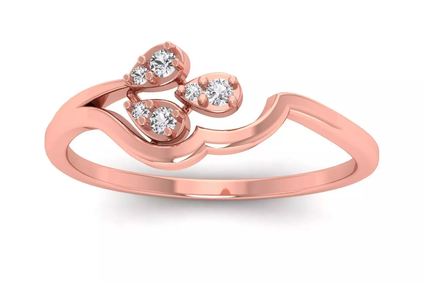 Solitaire Wedding Engagement Women Light Weight Bypass Rings 3D print model_0