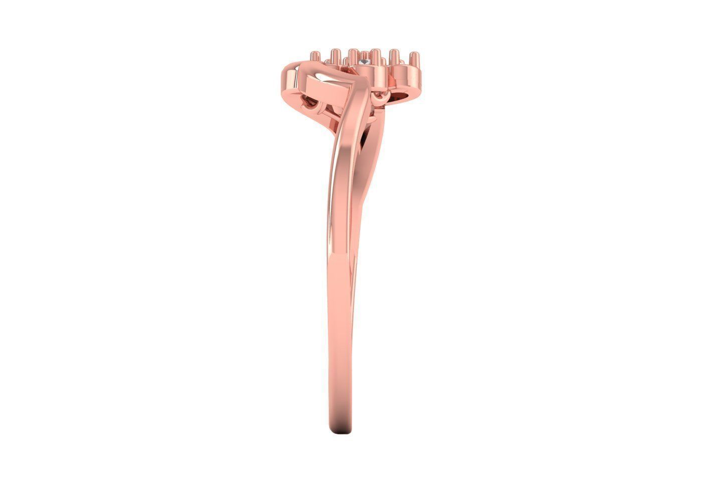 Solitaire Wedding Engagement Women Light Weight Bypass Rings 3D print model_2