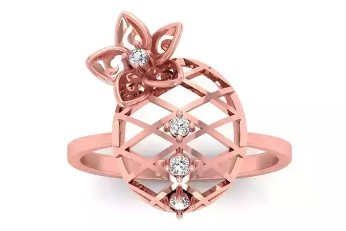 Solitaire Wedding Engagement Women Light Weight Flower Rings