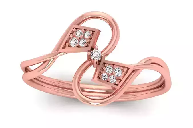 Solitaire Wedding Engagement Women Light Weight Bypass Rings 3D print model