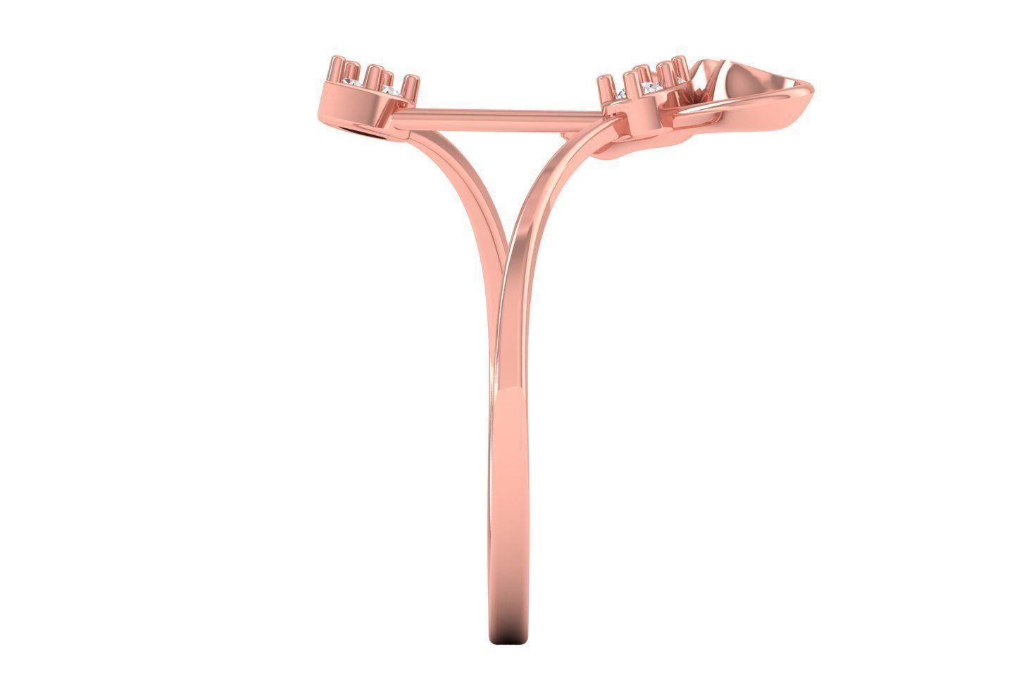 Solitaire Wedding Engagement Women Light Weight Bypass Rings 3D print model_2