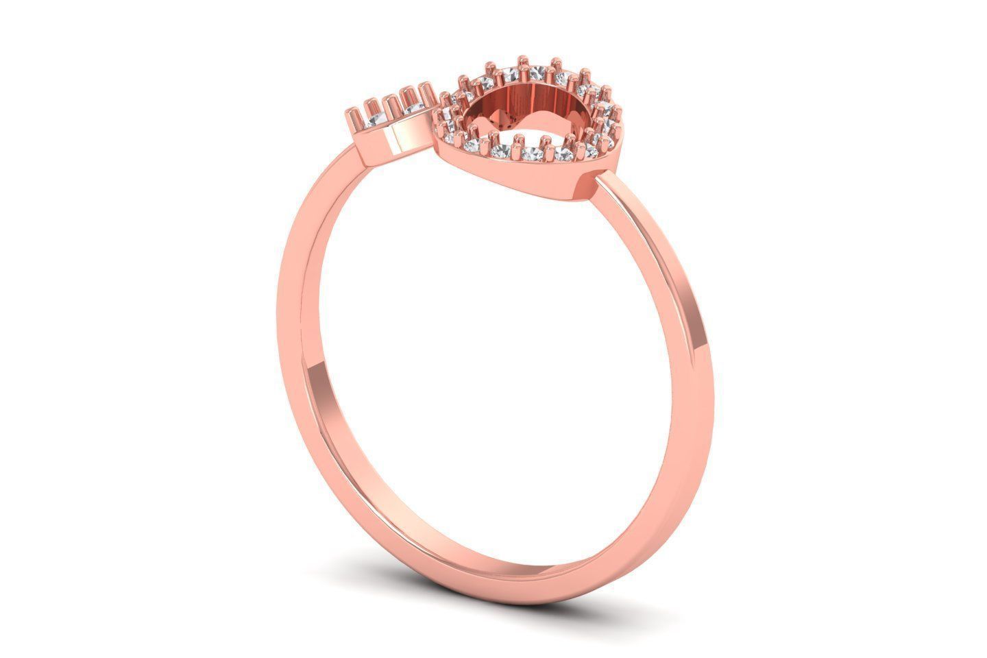 Solitaire Engagement Women Light Weight Rings 3D print model_2
