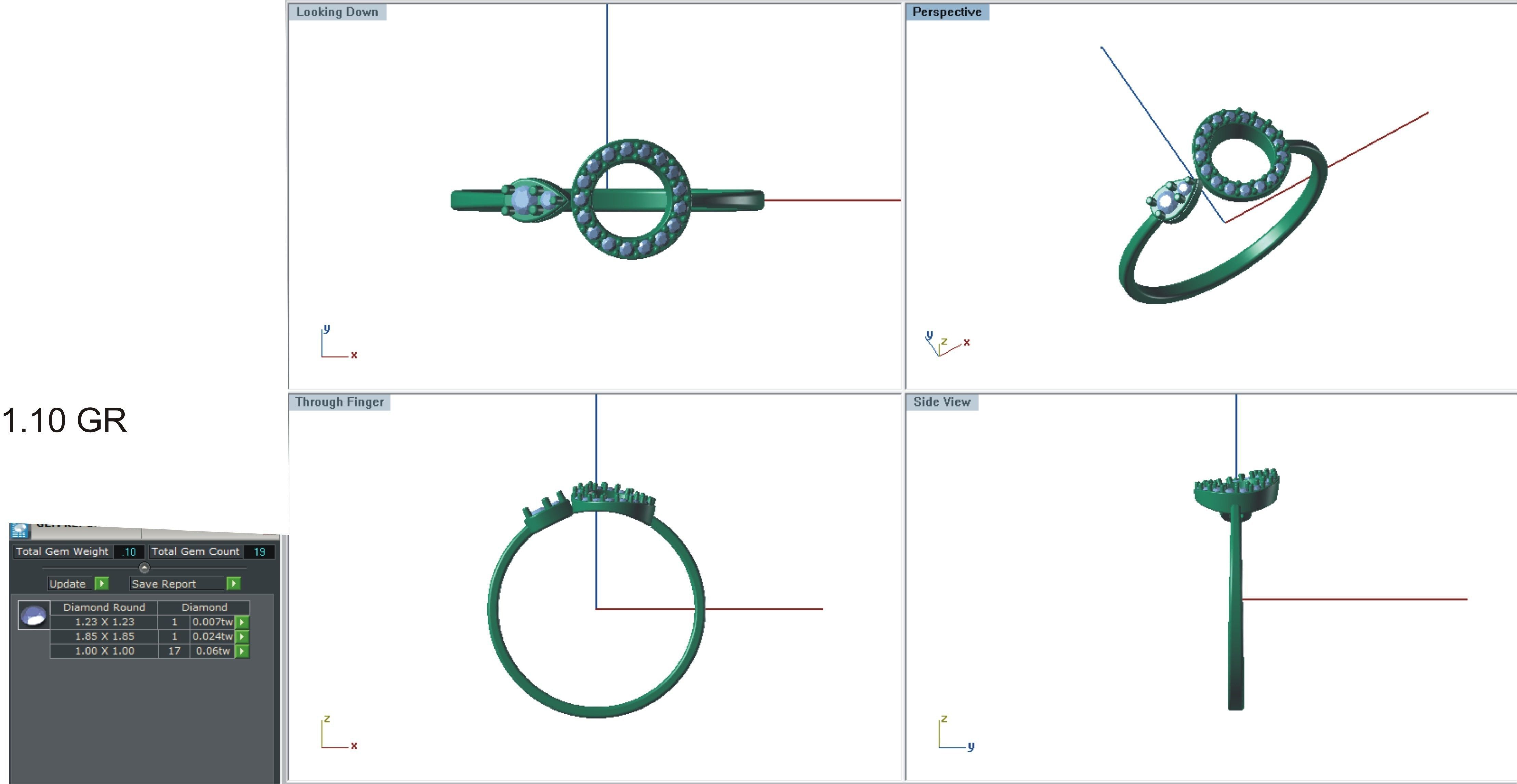Solitaire Engagement Women Light Weight Rings 3D print model_3