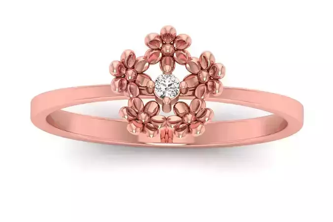 Solitaire Wedding Engagement Flower Rings 3D print model