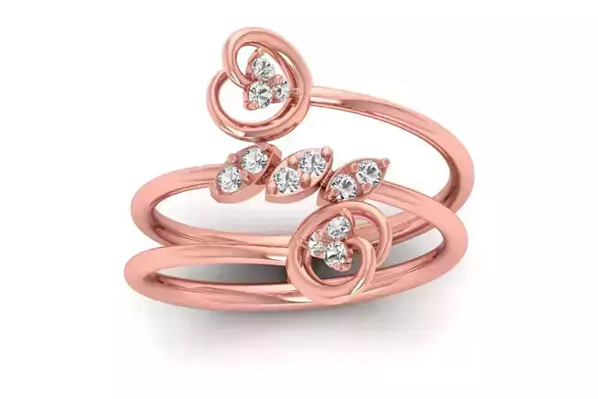 Solitaire Wedding Engagement Women Light Weight Bypass Rings